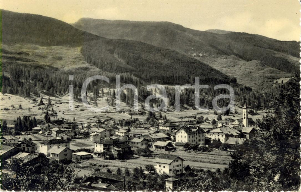 Cartolina originale da collezione 1952 ZIANO DI FIEMME TN Panorama del paese e della vallata Cartolina FP VG 1