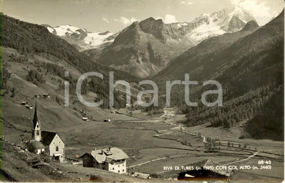 Cartolina originale da collezione 1955 CAMPO TURES BZ  Veduta frazione RIVA con monte COLLALTO Cartolina FP VG 1