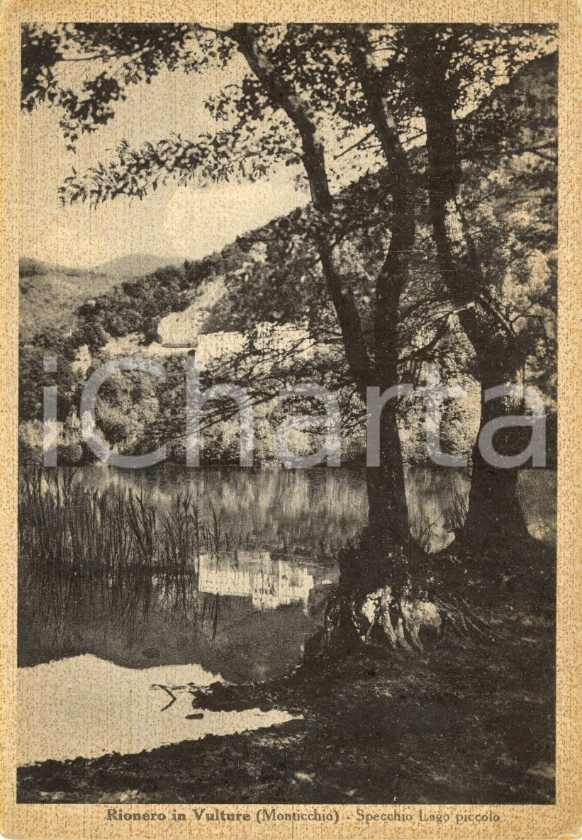 Cartolina originale da collezione 1940 ca RIONERO IN VULTURE PZ Veduta lago piccolo a MONTICCHIO DANNEGGIATA 1