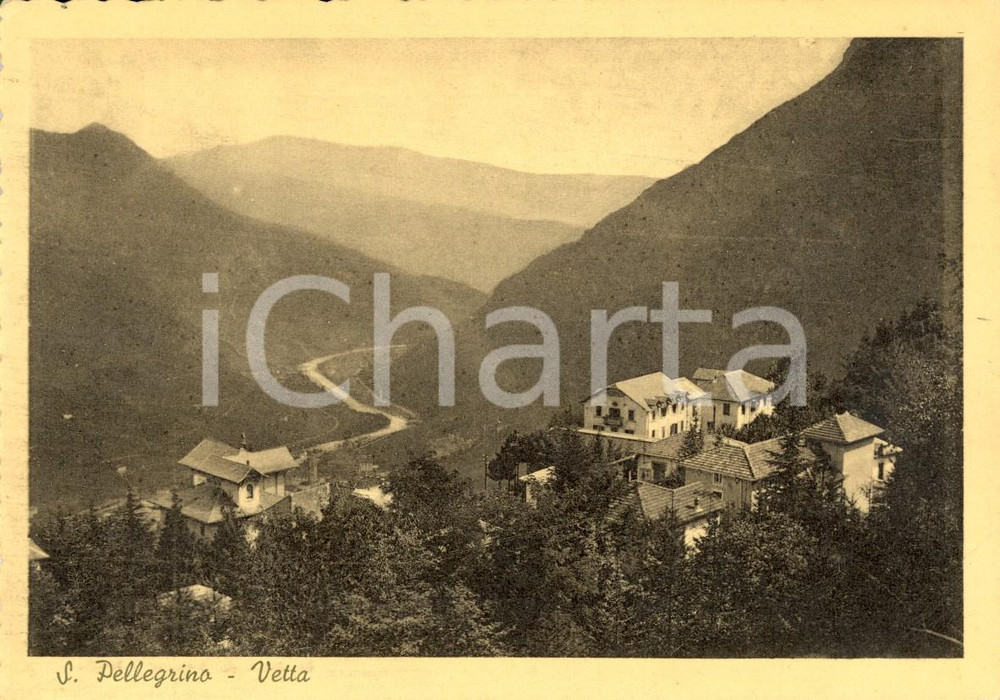 Cartolina originale da collezione 1942 SAN PELLEGRINO TERME BG Veduta frazione VETTA Cartolina postale FG NV 1