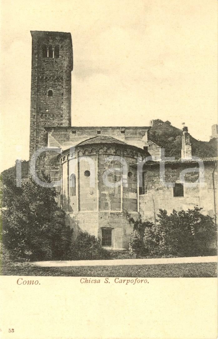 Cartolina originale da collezione 1900 ca COMO Veduta della basilica di SAN CARPOFORO Cartolina postale FP NV 1