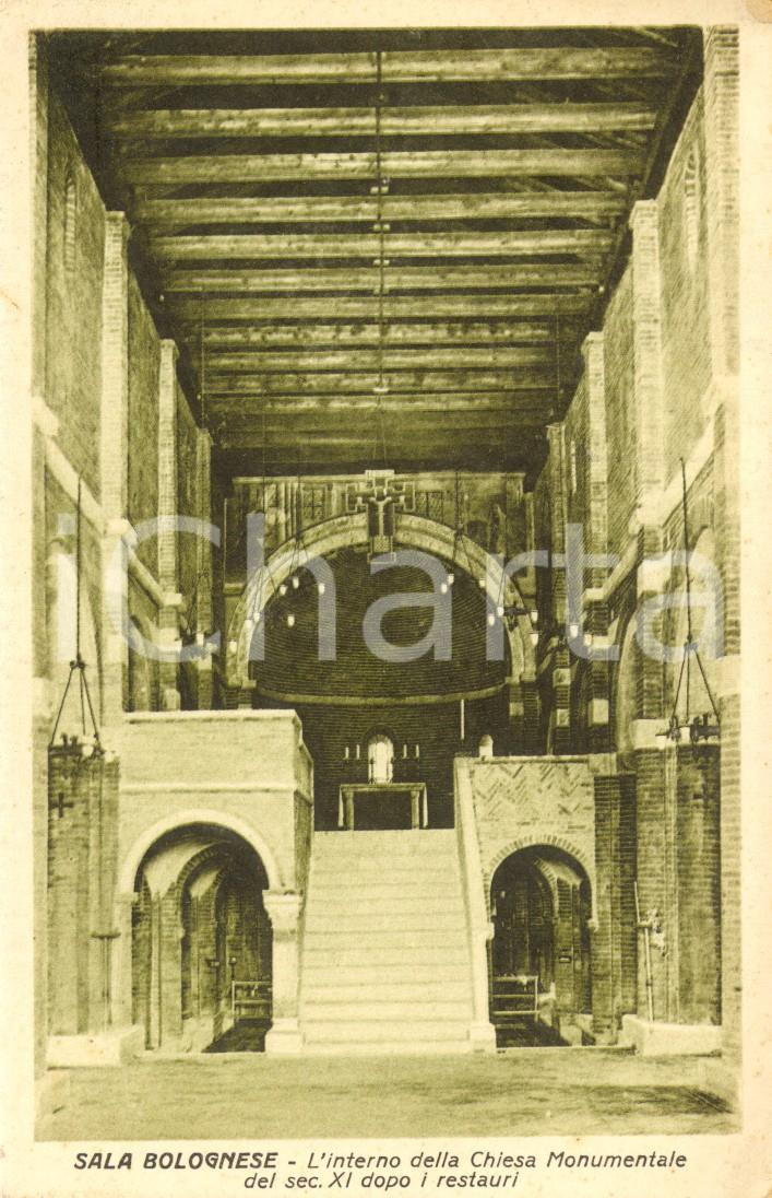 Cartolina originale da collezione 1937 SALA BOLOGNESE BO Chiesa monumentale di SAN BIAGIO Cartolina FP VG 1