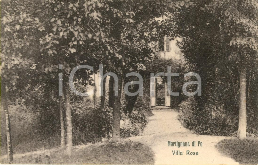 Cartolina originale da collezione 1920 ca MARTIGNANA DI PO CR Veduta di villa ROSA Cartolina postale FP NV 1