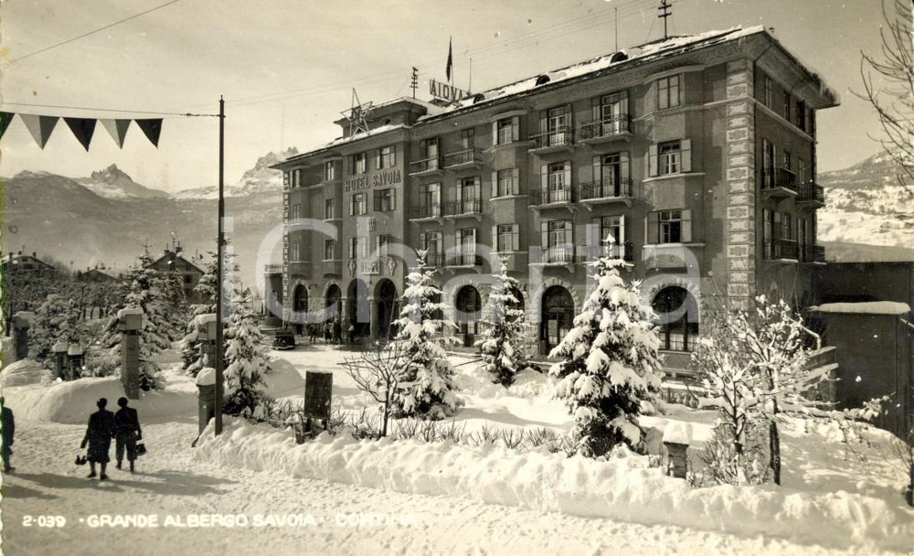Cartolina originale da collezione 1949 CORTINA D'AMPEZZO (BL) Veduta Grande Albergo SAVOIA *Cartolina FP VG 1