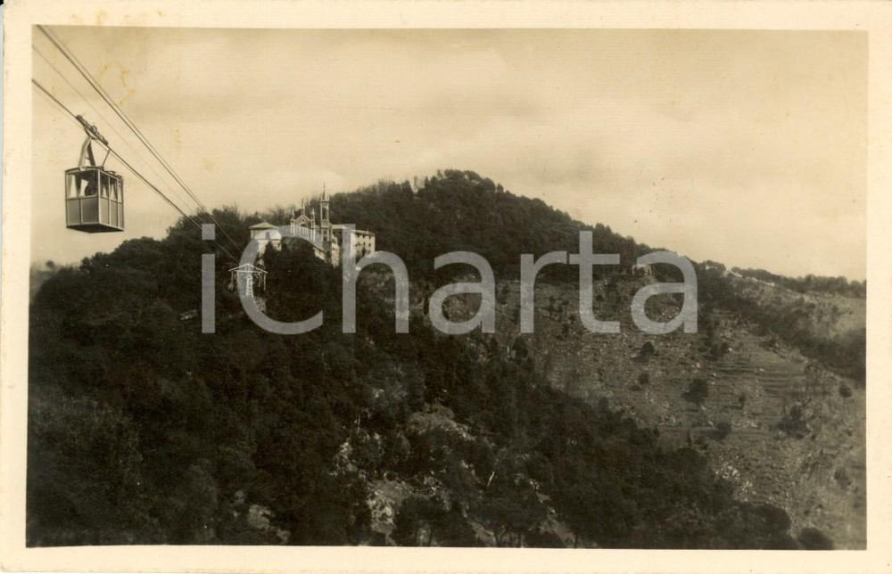 Cartolina originale da collezione 1937 RAPALLO GE Funivia per il santuario  Albergo MONTALLEGRO di PERNIGOTTI 1