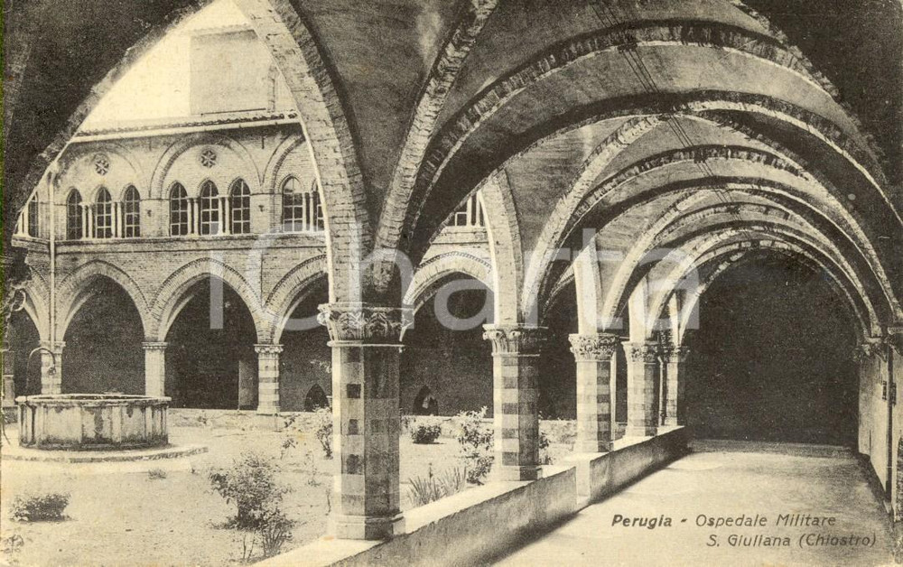 Cartolina originale da collezione 1931 PERUGIA Chiostro Ospedale Militare di SANTA GIULIANA Cartolina FP VG 1