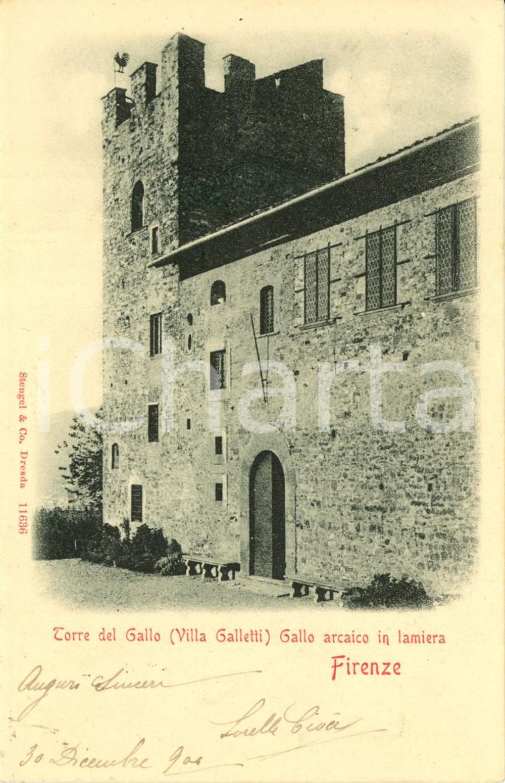 Cartolina originale da collezione 1904 FIRENZE Torre del GALLO di Villa GALLETTI *Cartolina postale FP VG 1