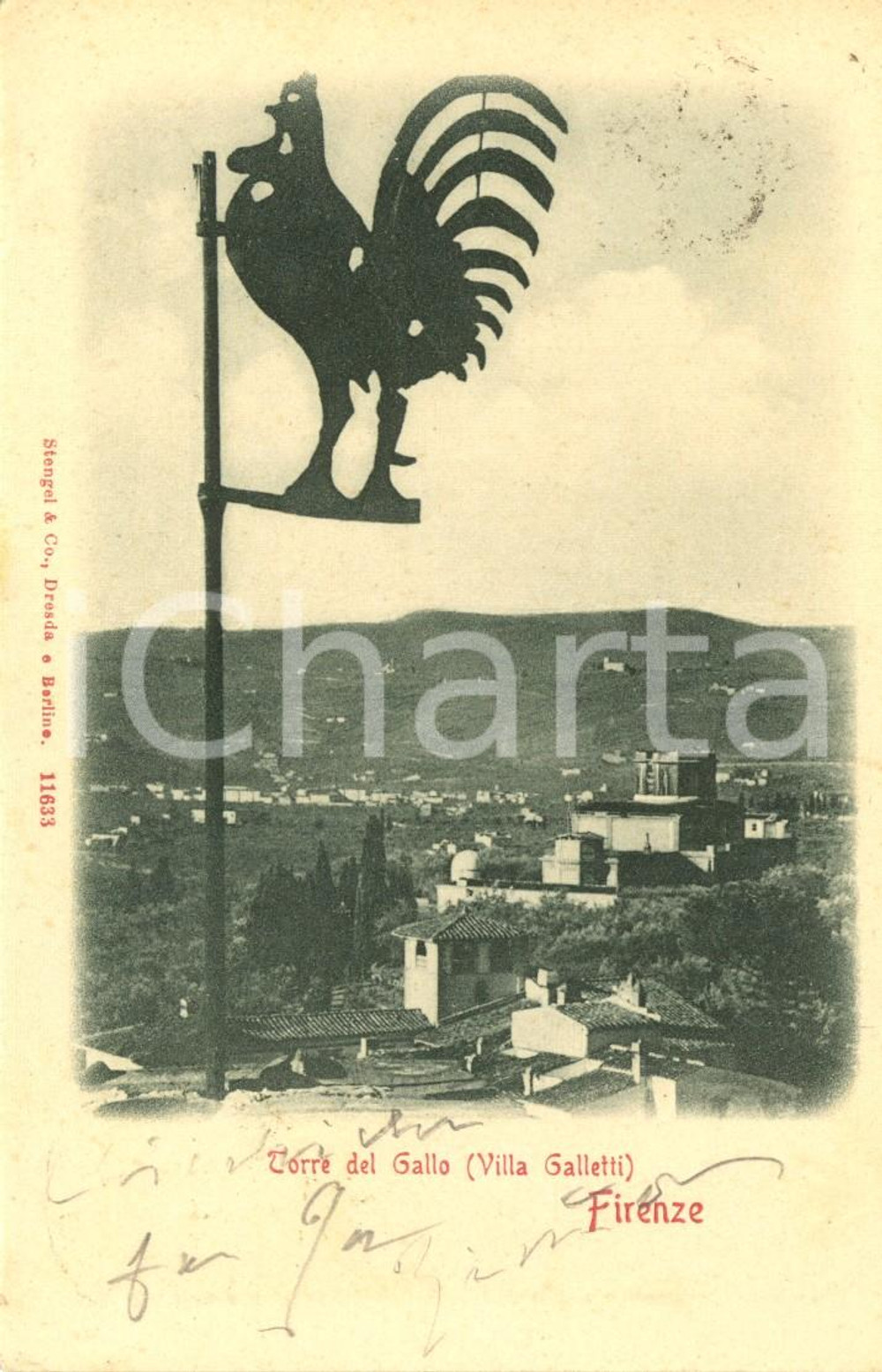 Cartolina originale da collezione 1902 FIRENZE Torre del GALLO di Villa GALLETTI Cartolina FP VG 1
