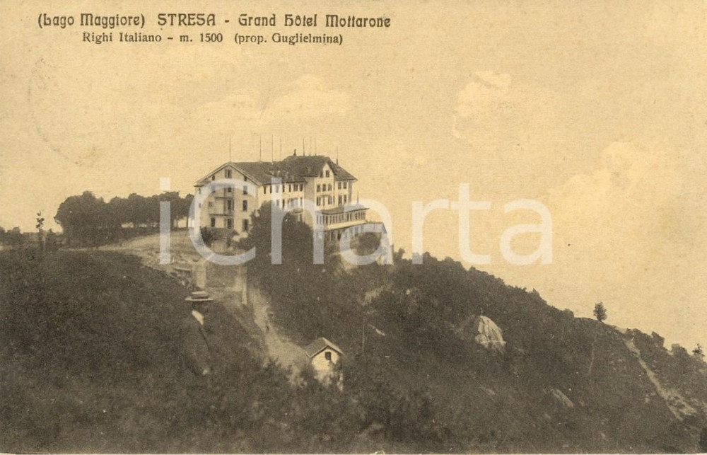 Cartolina originale da collezione 1914 STRESA (VB) Veduta del Grand Hotel MOTTARONE *Cartolina postale FP VG 1