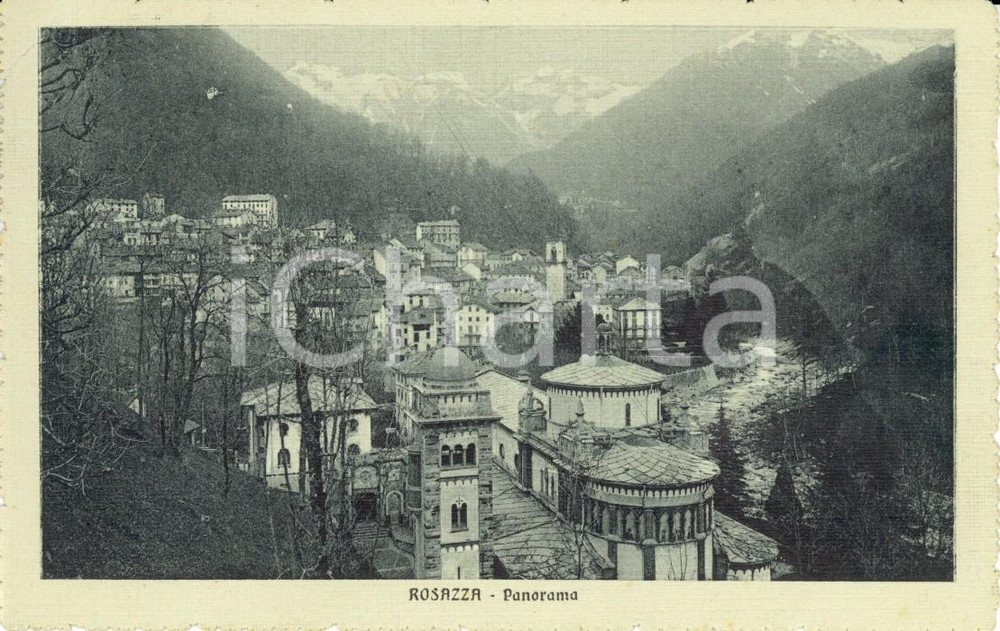 Cartolina originale da collezione 1914 ROSAZZA (BI) Panorama del paese e della vallata *Cartolina postale FP VG 1