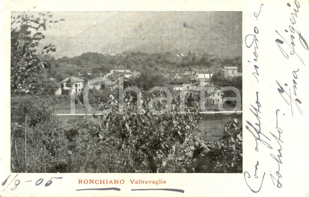 Cartolina originale da collezione 1905 CASTELVECCANA (VA) VALTRAVAGLIA Veduta frazione RONCHIANO *Cartolina FP VG 1