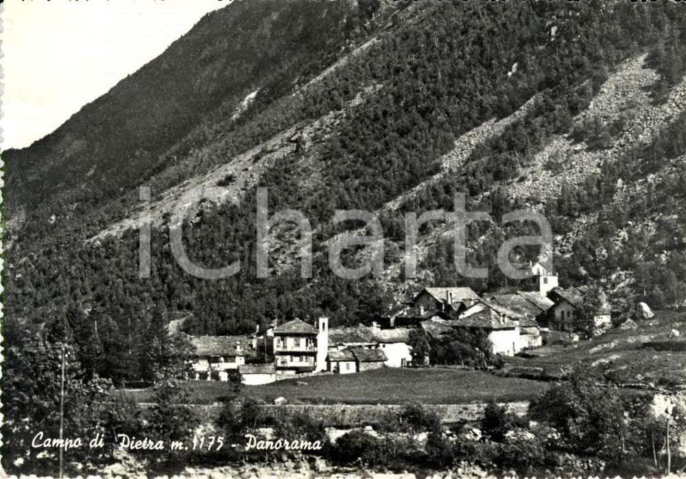 Cartolina originale da collezione 1965 GROSCAVALLO (TO) Panorama della valle di CAMPO DELLA PIETRA Cartolina FG VG 1