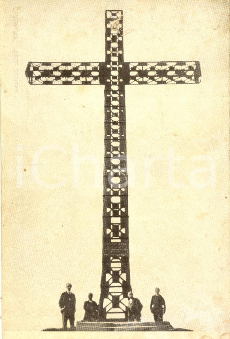 Cartolina originale da collezione 1933 CLUSONE (BG) Val SERIANA Croce sul Pizzo FORMICO *Animata DANNEGGIATA 1
