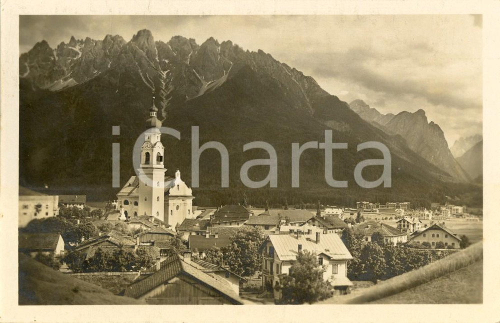 Cartolina originale da collezione 1929 DOBBIACO (BZ) Veduta paese con cime NOVE e BARANCI *Cartolina FP VG 1