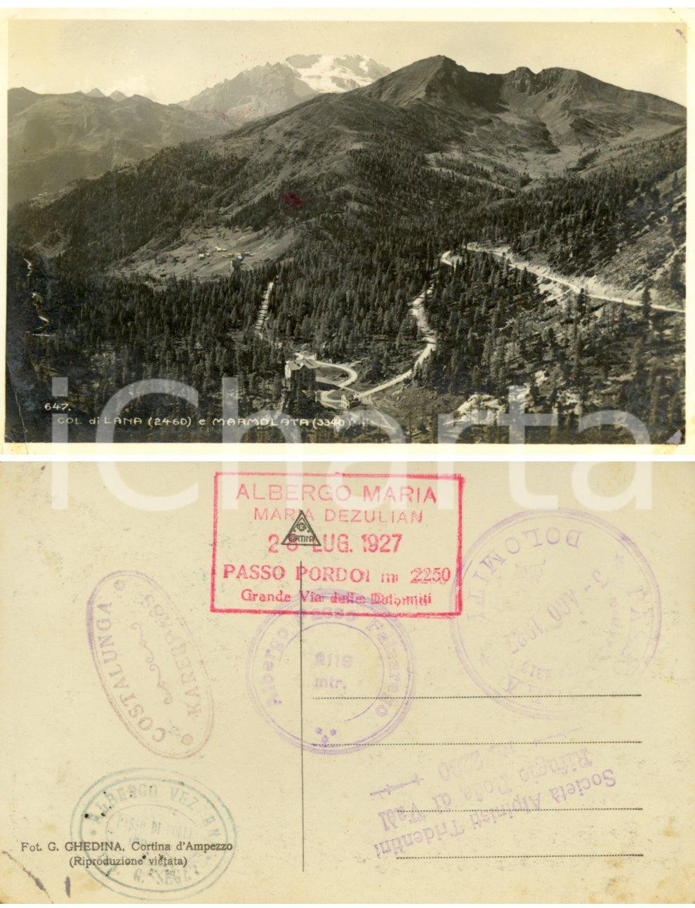 Cartolina originale da collezione 1927 BELLUNO Veduta panoramica COL DI LANA e MARMOLADA *Cartolina postale FP NV 1