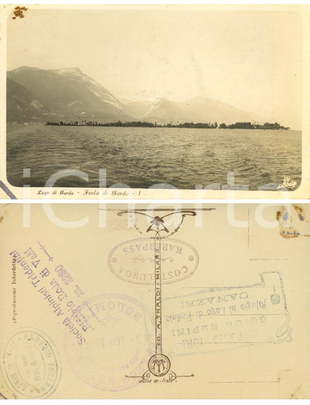 Cartolina originale da collezione 1927 LAGO DI GARDA (BS) Veduta dell'Isola BORGHESE *Cartolina postale FP NV 1