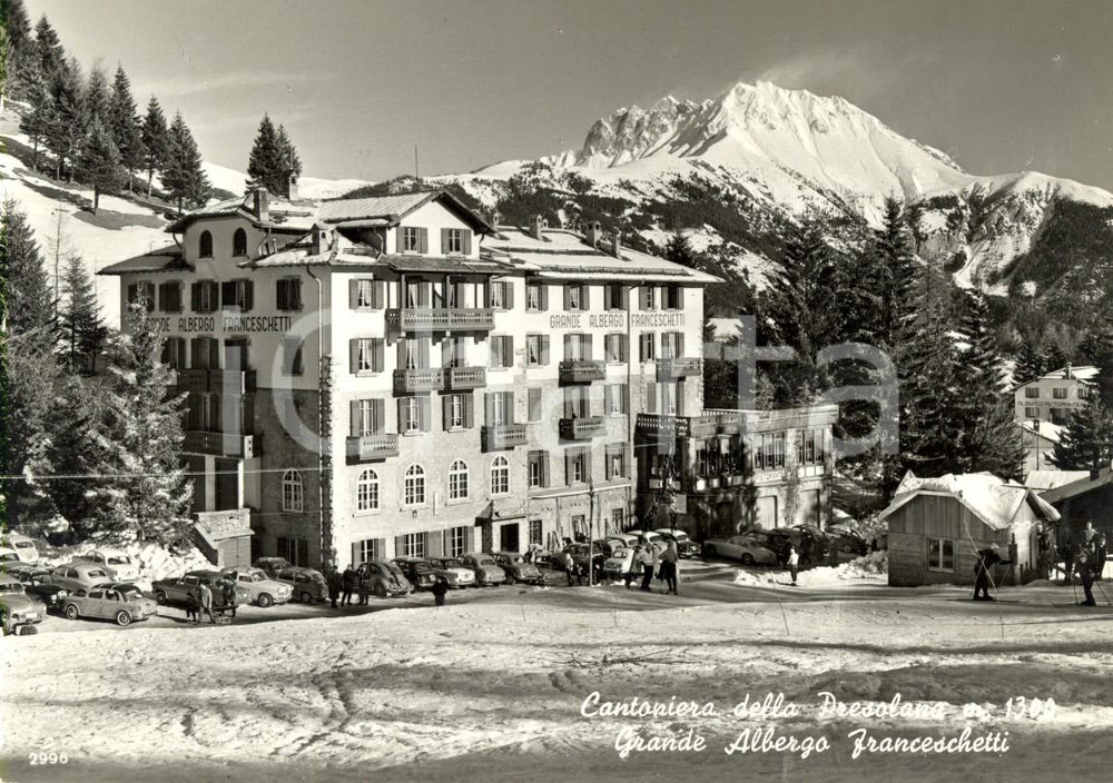 Cartolina originale da collezione 1960 ca CANTONIERA DELLA PRESOLANA (BG) Grande Albergo FRANCESCHETTI *Animata VG 1