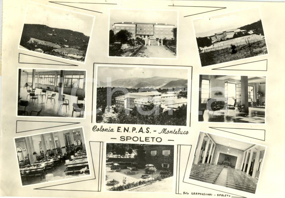 Cartolina originale da collezione 1961 SPOLETO (PG) Vedutine della Colonia ENPAS a MONTELUCO *Cartolina FG VG 1