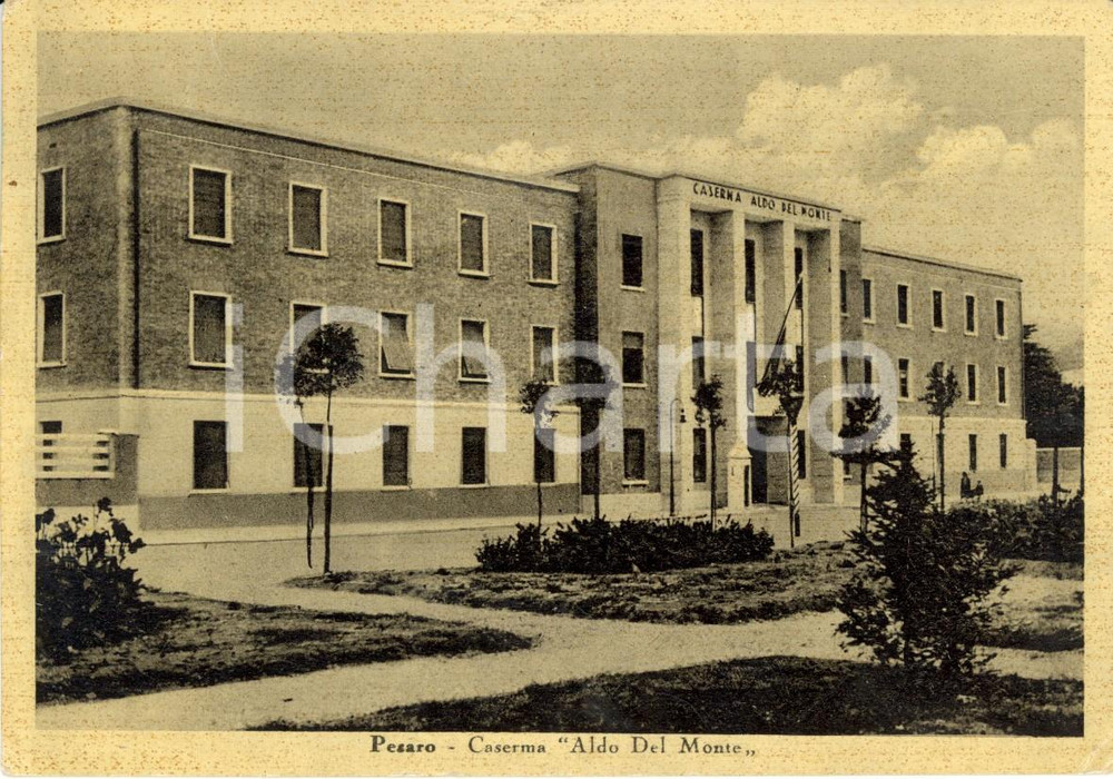 Cartolina originale da collezione 1948 PESARO (PU) Veduta della caserma Aldo DEL MONTE *Cartolina postale FG VG 1