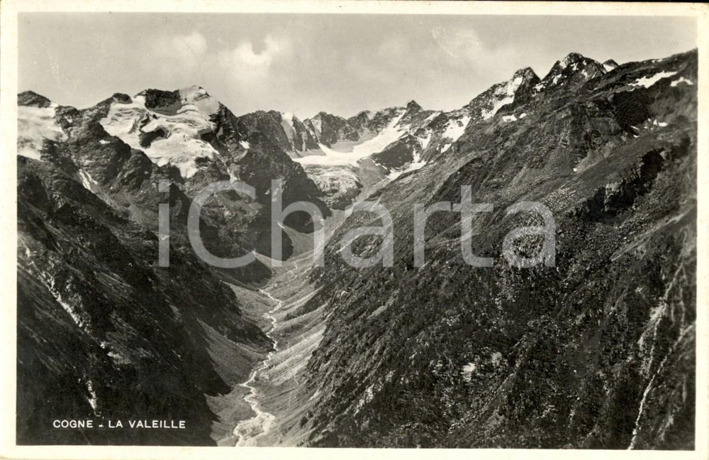 Cartolina originale da collezione 1950 ca COGNE (AO) Veduta del ghiacciaio della VALEILLE *Cartolina postale FP VG 1