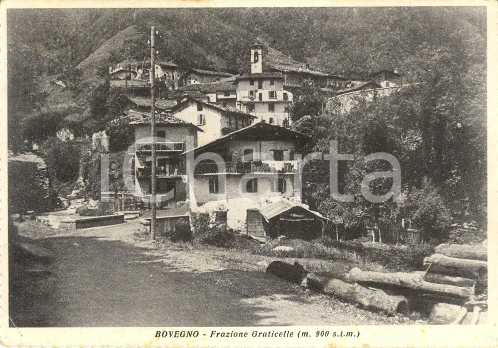 Cartolina originale da collezione 1940 ca BOVEGNO BS Veduta della frazione GRATICELLE Cartolina postale FG NV 1