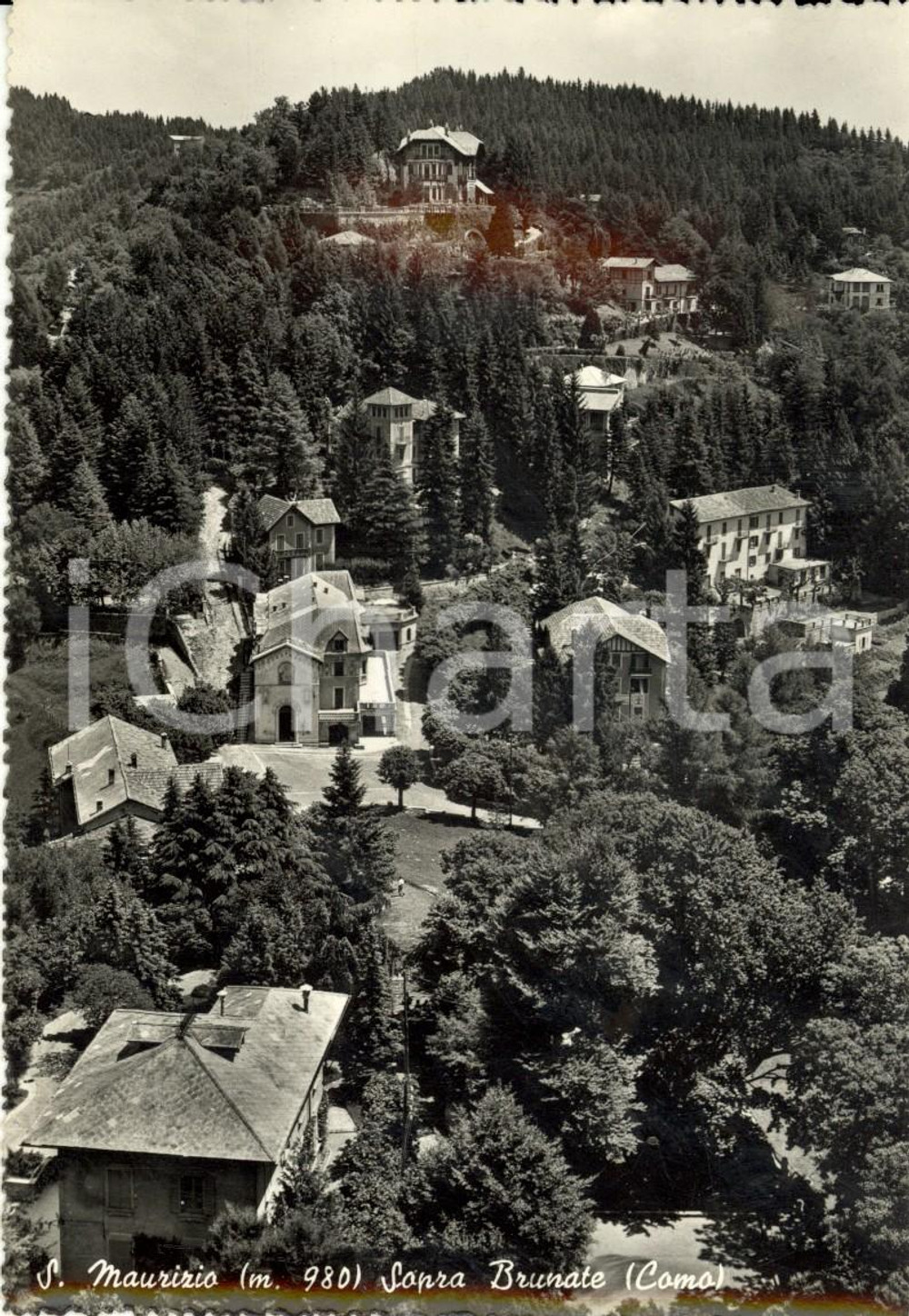Cartolina originale da collezione 1960 ca BRUNATE (CO) Veduta della frazione SAN MAURIZIO *Cartolina postale FG VG 1