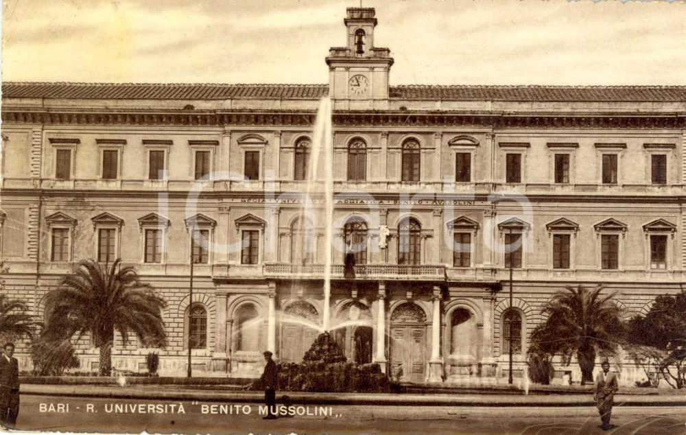 Cartolina originale da collezione 1941 BARI Regia UniversitÃ  Benito MUSSOLINI *Cartolina postale ANIMATA FP VG 1