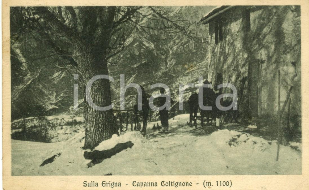 Cartolina originale da collezione 1924 GRIGNA LC La CAPANNA COLTIGLIONE Cartolina GRAVEMENTE DANNEGGIATA FP VG 1