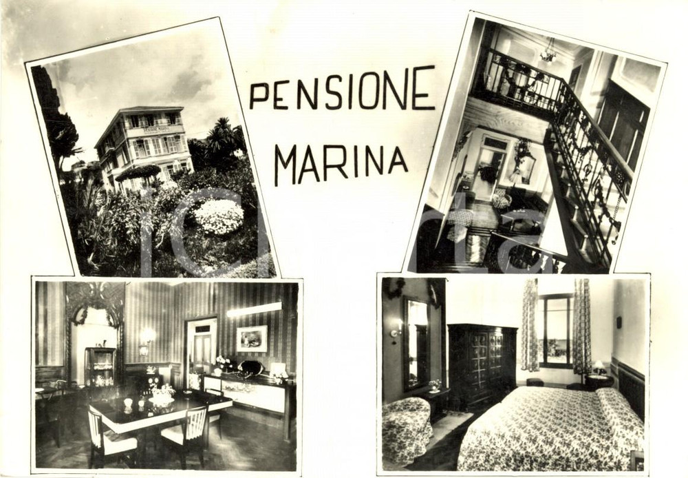 Cartolina originale da collezione 1963 SANREMO (IM) Vedutine della Pensione MARINA *Cartolina DANNEGGIATA FG VG 1