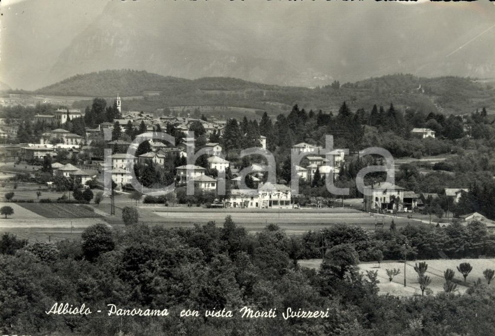 Cartolina originale da collezione 1960 ALBIOLO (CO) Panorama con vista monti svizzeri *Cartolina postale FG VG 1