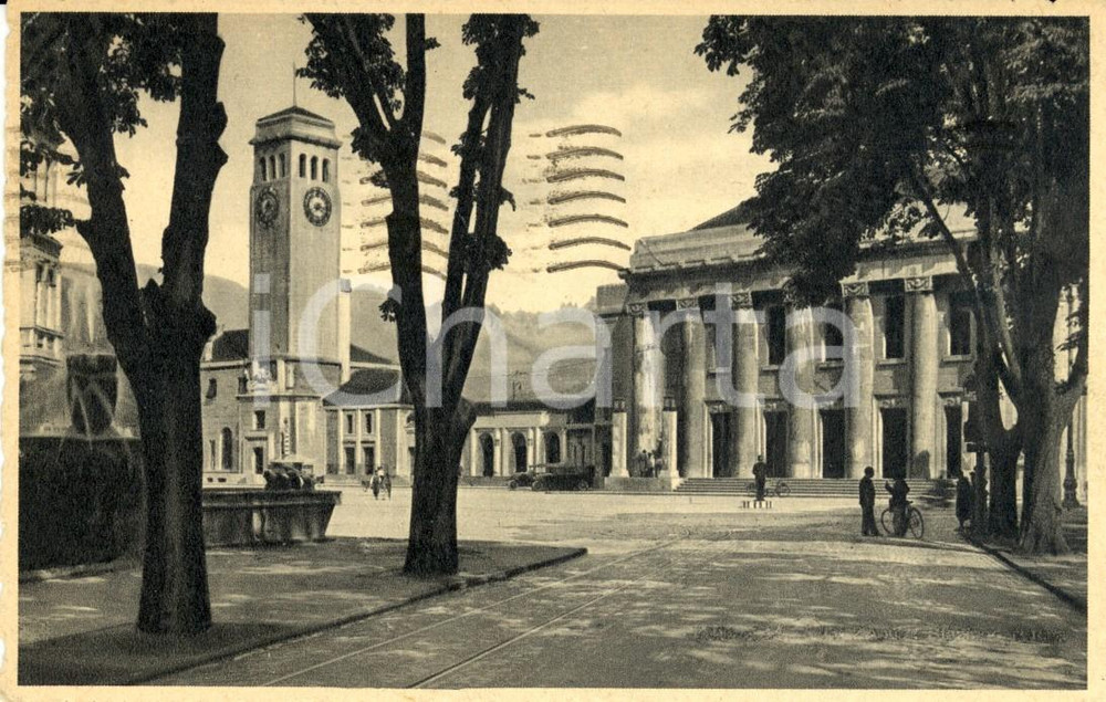 Cartolina originale da collezione 1940 BOLZANO Veduta della stazione nuova *Cartolina postale ANIMATA FP VG 1