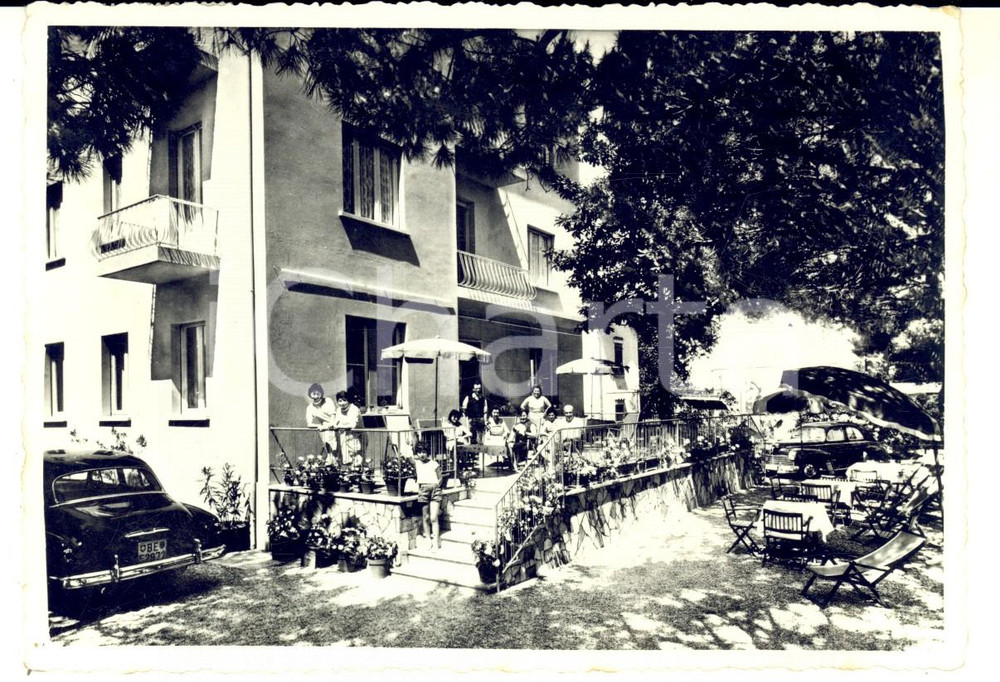 Cartolina originale da collezione 1958 RICCIONE (RN) Pensione MONTEBELLO *Cartolina proprietario PEDERZOLI FG 1