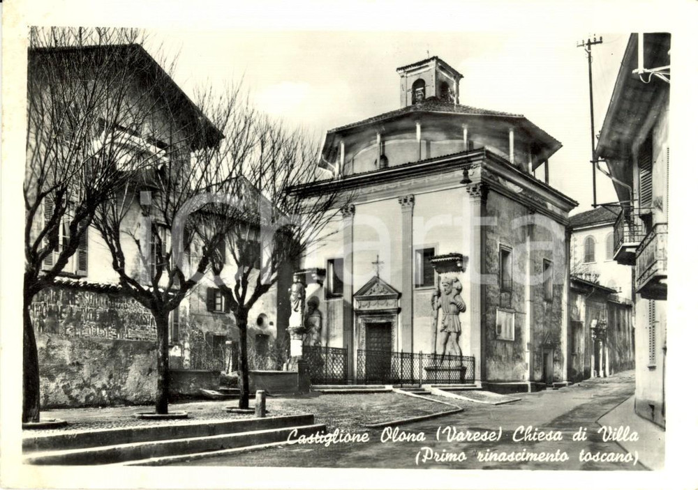Cartolina originale da collezione 1950 ca CASTIGLIONE OLONA VA Veduta della Chiesa di VILLA Cartolina FG NV 1