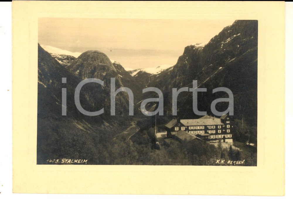 Cartolina originale da collezione 1950 ca STALHEIM (NORVEGIA) Veduta panoramica *Cartolina K. K. BERGEN FG NV 1