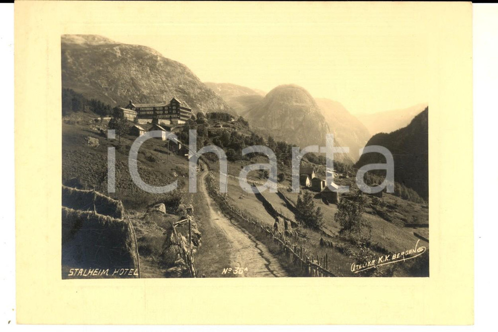Cartolina originale da collezione 1950 ca STALHEIM HOTEL NORVEGIA Veduta panoramica Cartolina BERGEN FG NV 1