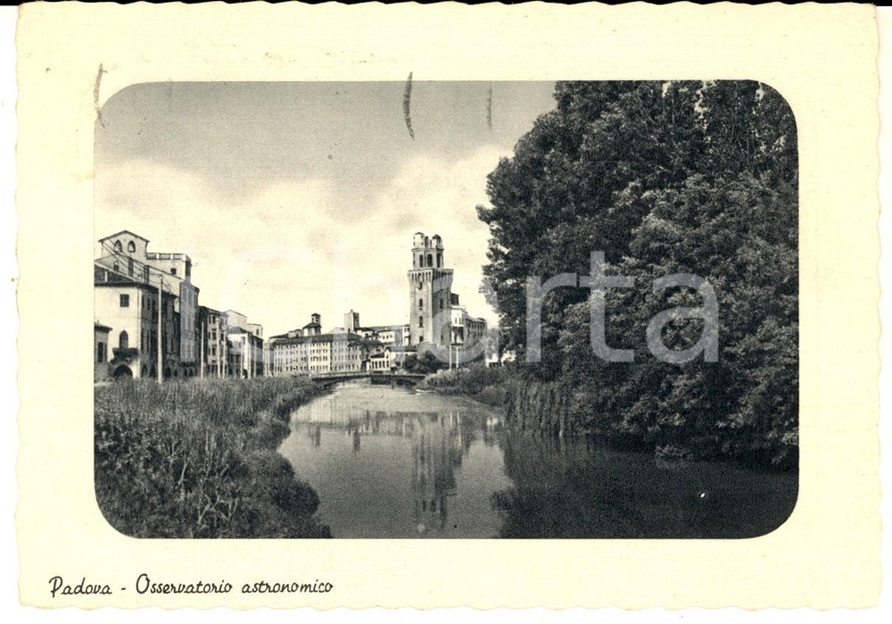 Cartolina originale da collezione 1955 PADOVA Veduta con l Osservatorio astronomico Cartolina postale FG VG 1