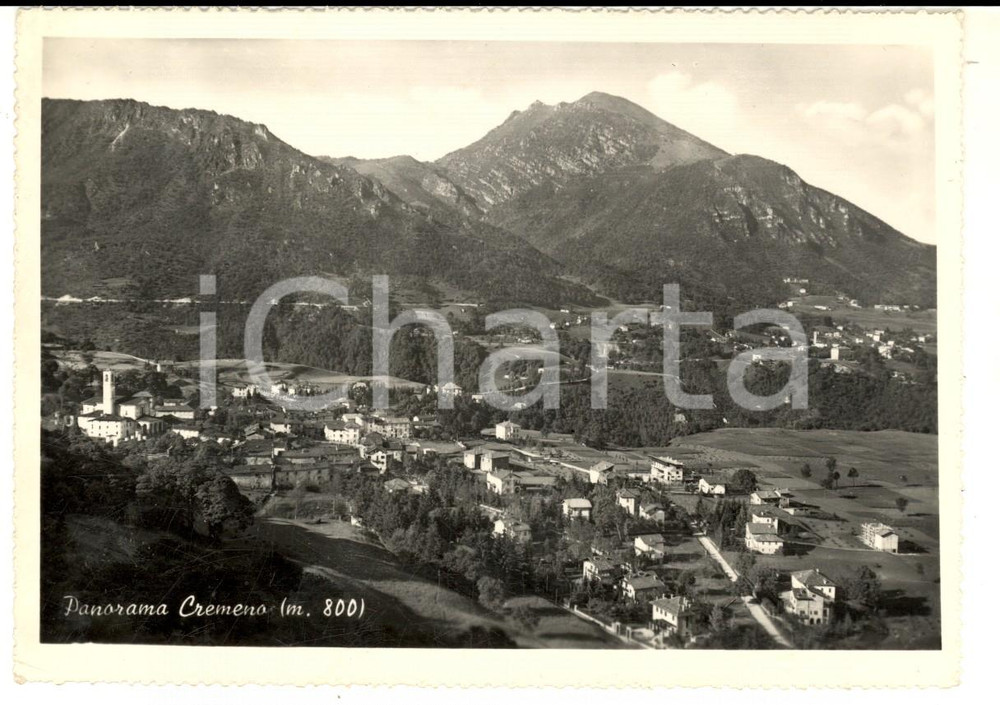 Cartolina originale da collezione 1952 CREMENO LC Veduta panoramica del paese Cartolina postale FG VG 1