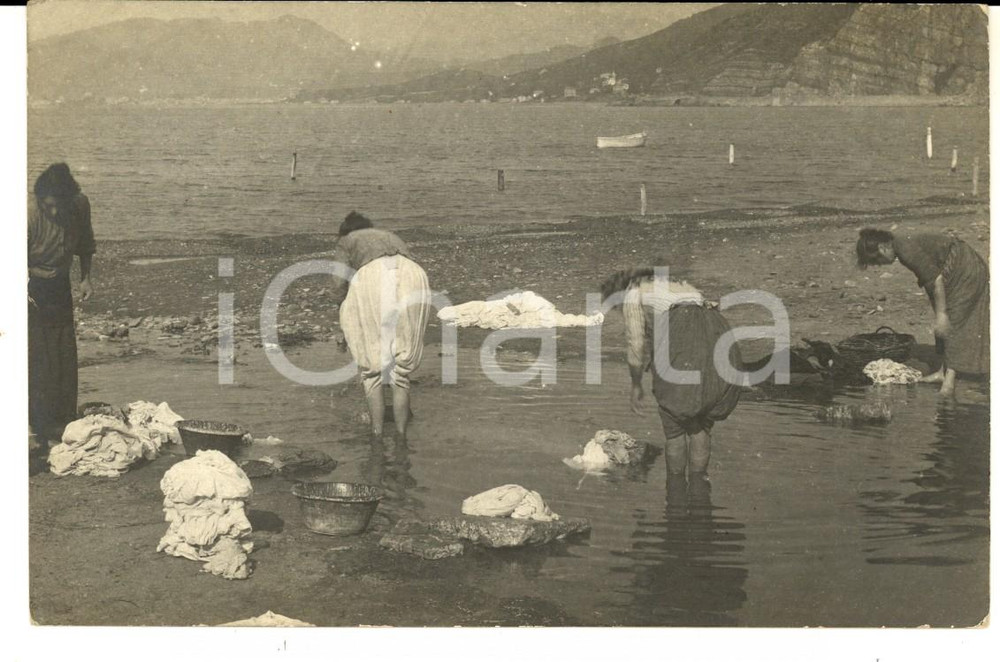 Cartolina originale da collezione 1906 COSTUMI Lavandaie al lago Elisa FASOLO a Eugenia FRANCALUCCI BOCCABADATI 1
