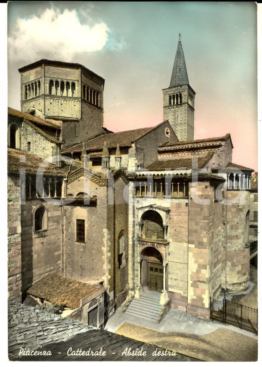 Cartolina originale da collezione 1957 PIACENZA Cattedrale  Abside destra Cartolina Giovanni CELLA MALUGANI FG 1