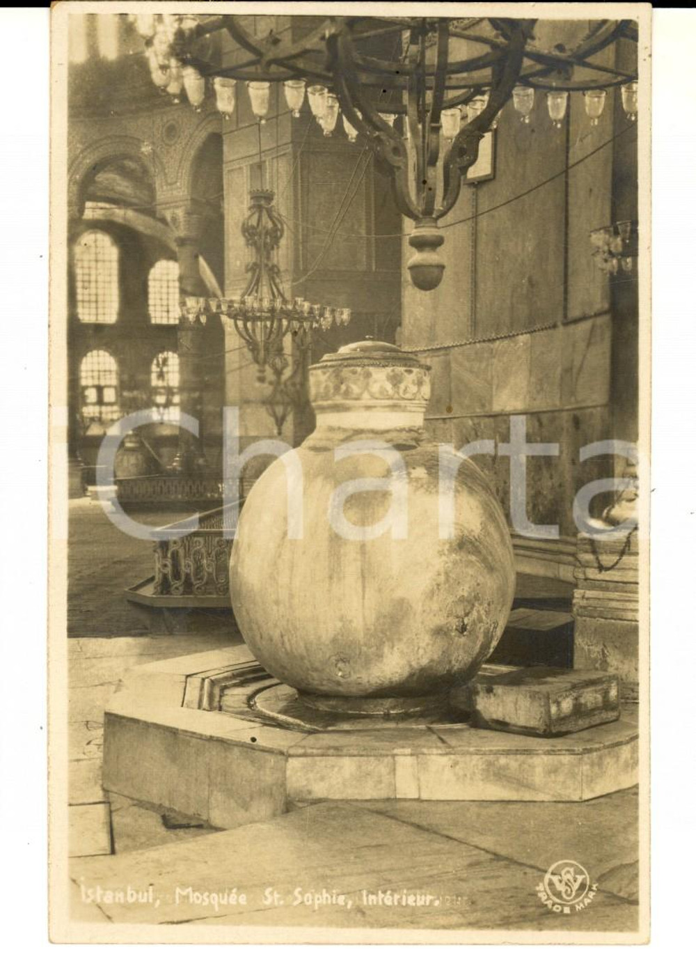 Cartolina originale da collezione 1933 ISTANBUL (TURCHIA) Interno della moschea di SANTA SOFIA *Cartolina FP 1