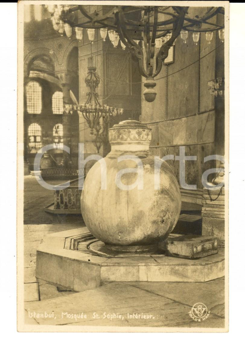 Cartolina originale da collezione 1933 ISTANBUL TURCHIA Interno della moschea di SANTA SOFIA Cartolina FP 1