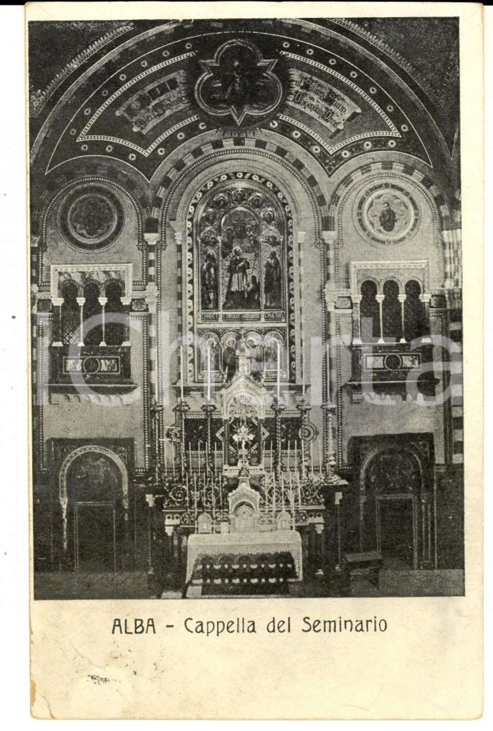 Cartolina originale da collezione 1927 ALBA (CN) Cappella del Seminario Vescovile *Cartolina postale FP VG 1