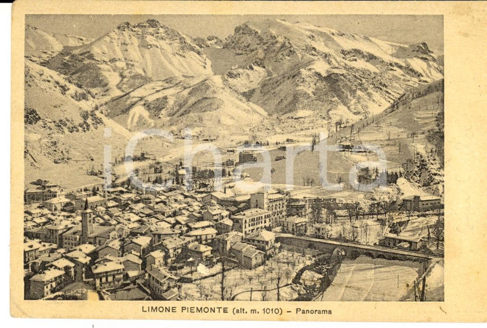 Cartolina originale da collezione 1950 LIMONE PIEMONTE CN Veduta panoramica Cartolina postale FP VG 1