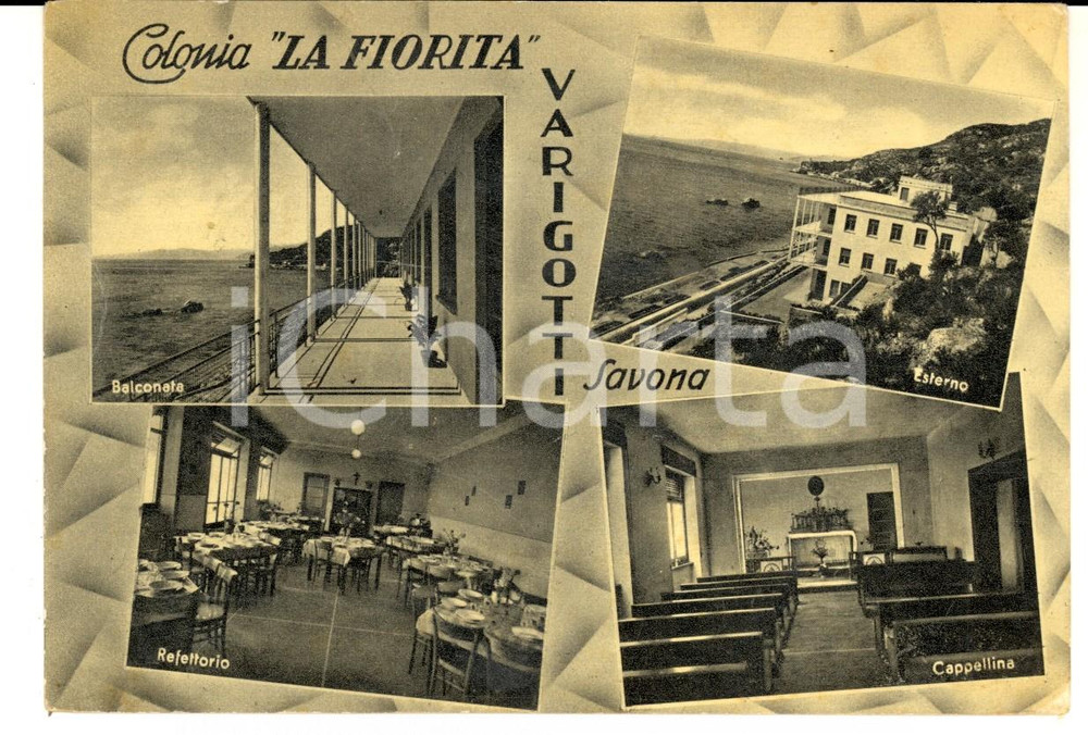 Cartolina originale da collezione 1955 VARIGOTTI SV Vedutine colonia LA FIORITA Cartolina postale FG VG 1