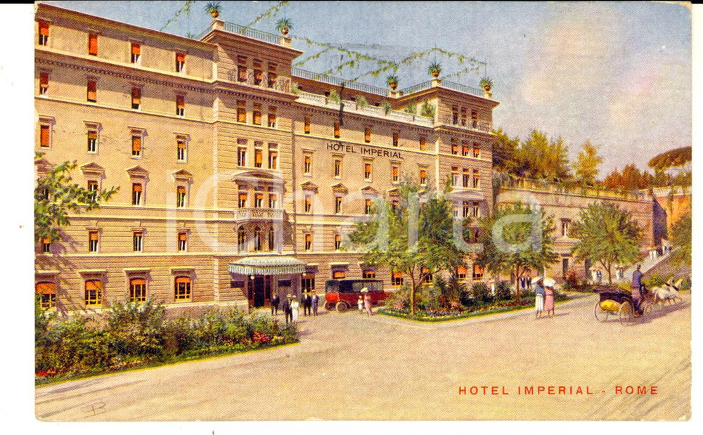 Cartolina originale da collezione 1929 ROMA Hotel IMPERIAL *Cartolina ILLUSTRATA VINTAGE FP VG 1