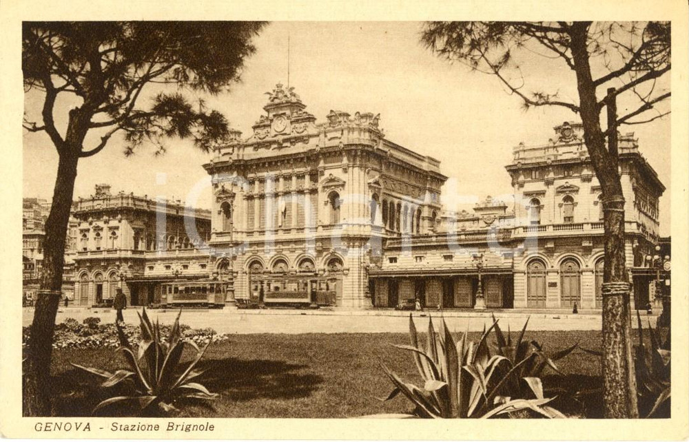 Cartolina originale da collezione 1930 ca GENOVA Veduta della stazione BRIGNOLE Cartolina postale FP NV 1