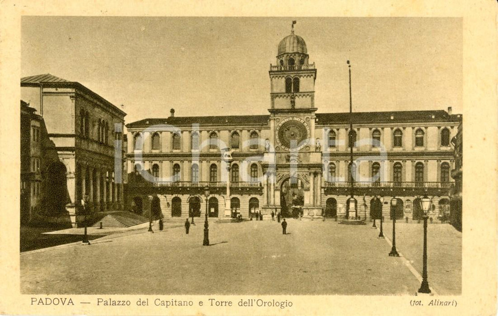 Cartolina originale da collezione 1927 PADOVA Palazzo del CAPITANO e torre dell Orologio Cartolina postale FP VG 1