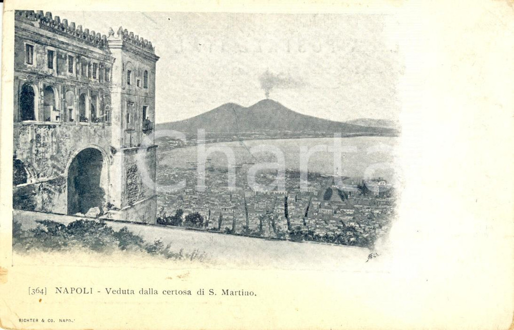 Cartolina originale da collezione 1900 ca NAPOLI Veduta panoramica dalla Certosa di SAN MARTINO Cartolina FP NV 1