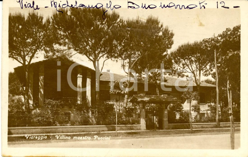 Cartolina originale da collezione 1929 VIAREGGIO Villino del maestro Giacomo PUCCINI *Cartolina postale FP VG 1