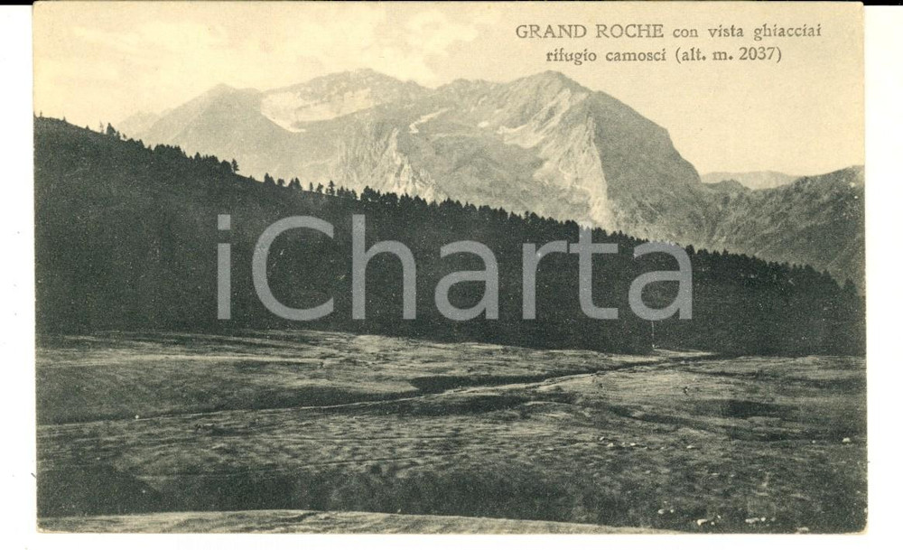 Cartolina originale da collezione 1915 ca SAUZE DI CESANA (TO) GRAND ROCHE con vista ghiacciai *Cartolina FP NV 1
